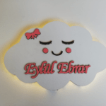 Bulut - LED Işıklı İsminize Özel Gece Lambası Duvar Süsü