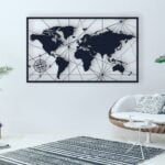 Dekoratif Ahşap Dünya Tablosu
