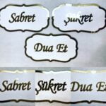 Sabret Şükret Dua Et Üçlü Tablo Setti