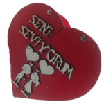 Seni Seviyorum Kırmızı Ahşap Kutu