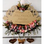 Kişiye Özel Kalpli Kelebekli Kapı Süsü